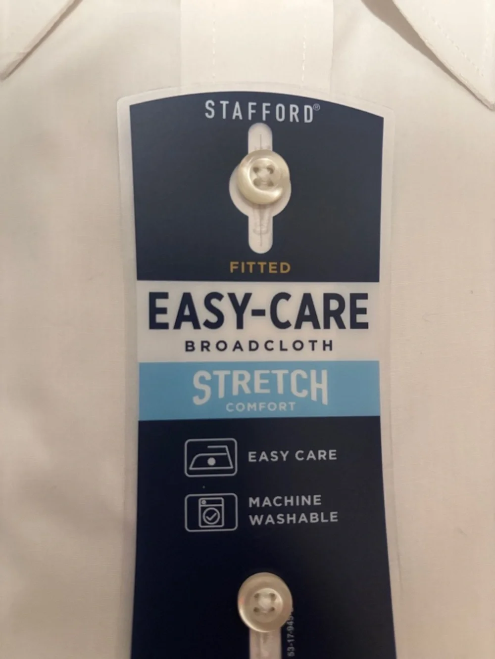 Stafford Men's White Easy-Care Stretch Dress Shirt (C1) - Picture 4 of 4